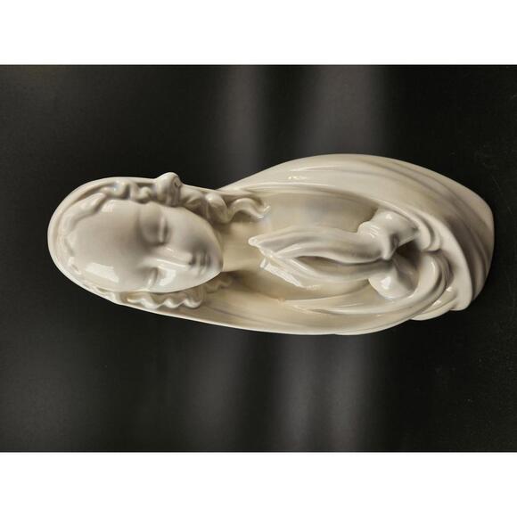 Vintage 1995 Ceramic Madonna Praying Figurine Mid Century Modern 10In Tall - Picture 6 of 13